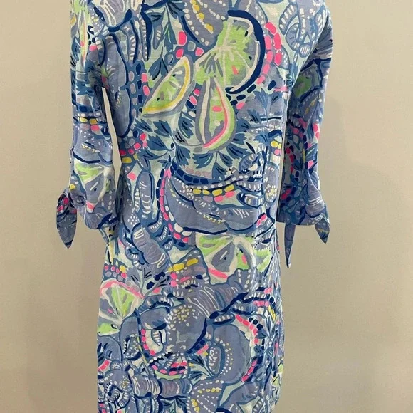 Lilly Pulitzer Women’s Size XS Pinch Pinch Print Preston Dress 100% Pima Cotton - Picture 5 of 7